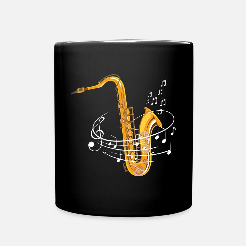 Saxophonist Colorful Music Notes For Saxophone Pla - Tasse einfarbig - Schwarz