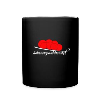 Schwarzwälder Bollenhut Schwarzwaldmädel - Tasse einfarbig - Schwarz - Vorne
