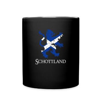 Scotland Scottish flag Coat of arms motif - Full Colour Mug - black - Front