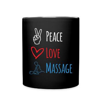 Peace Love Massage For Massage Therapist - Full Colour Mug - black - Front