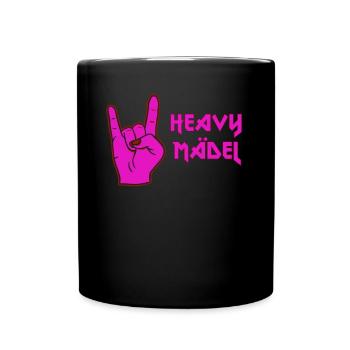 Rockerbraut Heavy Mädel Metal Musik Rockerin - Tasse einfarbig - Schwarz - Vorne
