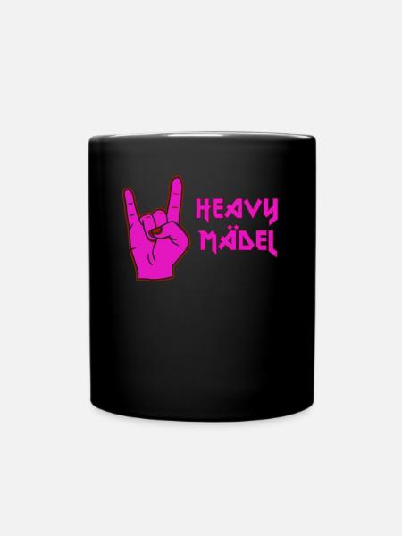 Rockerbraut Heavy Mädel Metal Musik Rockerin - Tasse einfarbig - Schwarz