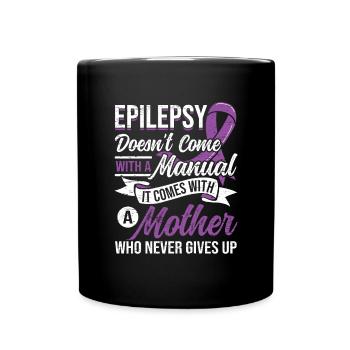 Maman Épilepsie Ruban violet Épilepsie épileptique - Mug uni - noir - Devant