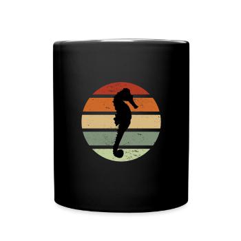 Seepferdchen-Abzeichen Schwimmabzeichen - Tasse einfarbig - Schwarz - Vorne