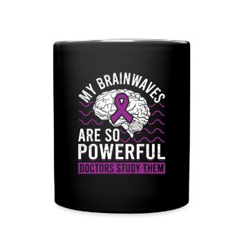 Ondes cérébrales Cerveau Ruban violet Épileptique - Mug uni - noir - Devant