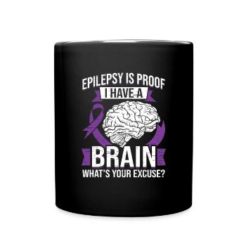 Épilepsie Cerveau Ruban violet Épileptique - Mug uni - noir - Devant