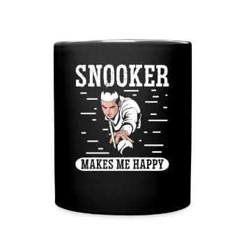 Snooker Makes Me Happy Billard 8 Ball Pool Spieler - Tasse einfarbig - Schwarz - Vorne