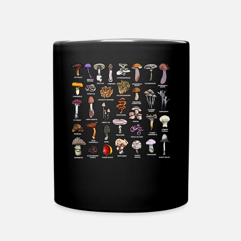 Pilzsammler Pilzsammlung Pilzarten - Tasse einfarbig - Schwarz