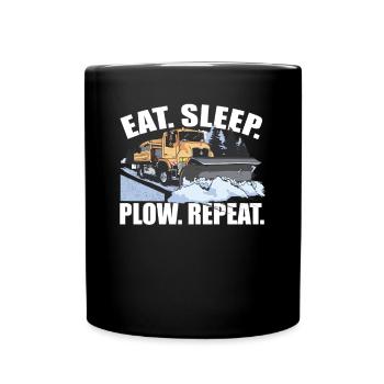 Eat Sleep Plow Repeat - Full Colour Mug - black - Front