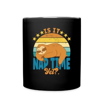 Nap Time Faultier - Tasse einfarbig - Schwarz - Vorne