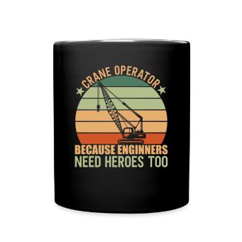 Crane Operator Kranführer - Full Colour Mug - black - Front