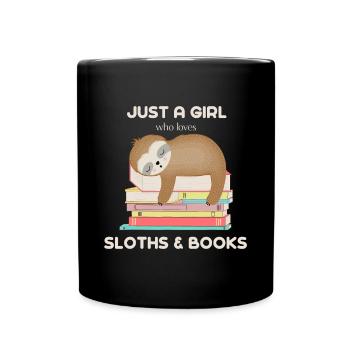 Nur ein Mädchen, das Faultiere liebt und Bücher Readerjust - Tasse einfarbig - Schwarz - Vorne