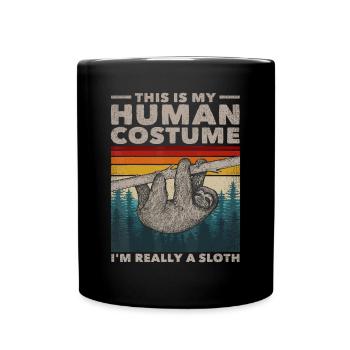 This Is My Human Costume I'm Really A Sloth Cute S - Full Colour Mug - black - Front