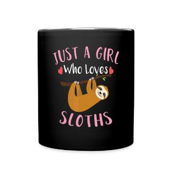 Idée de paresseux amusant pour les filles juste une fille qui aime S - Mug uni - noir - Devant