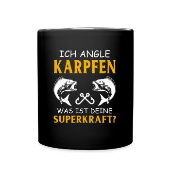 Angeln Tshirt Mann Fischer Rute Fischfang Fishing - Tasse einfarbig - Schwarz - Vorne