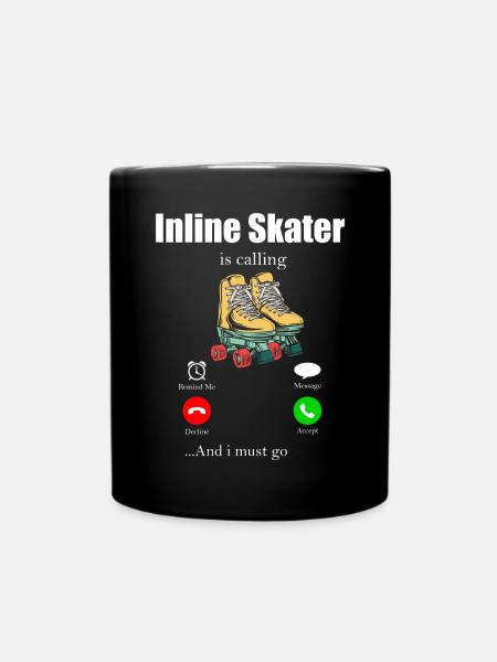 Roller Skates Inline Skates Herren Damen Geschenk - Tasse einfarbig - Schwarz