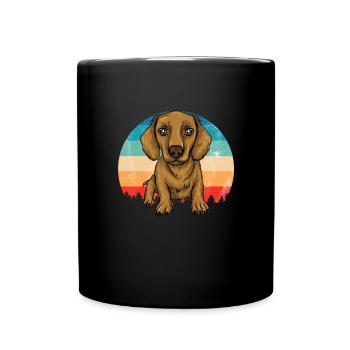 Dachshund Geschenk Dixie Wiener Doxie Dackel - Tasse einfarbig - Schwarz - Vorne