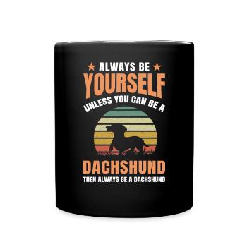 Dachshund Geschenk Dixie Wiener Doxie Dackel - Tasse einfarbig - Schwarz - Vorne
