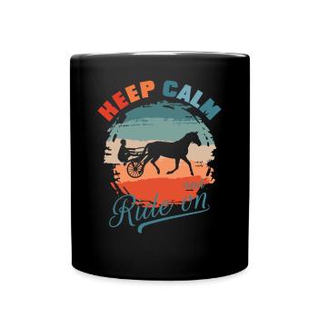 Trotting cheval Trabrennsport Sport équestre Chevaux - Mug uni - noir - Devant
