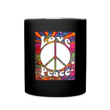 Hippie Tshirt Peace Movement Woodstock Boho Groove - Full Colour Mug - black - Front