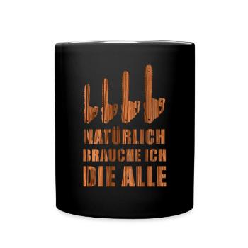 Holz Geschenke Chainsaw Kettensäge Waldarbeiter - Tasse einfarbig - Schwarz - Vorne
