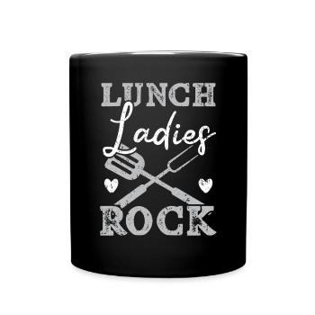 Lunch Ladies Rock Cafeteria Worker Cook Lunch Lady - Tasse einfarbig - Schwarz - Vorne