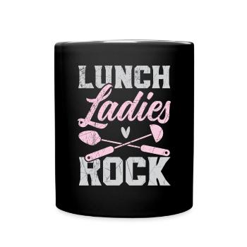 Lunch Ladies Rock Cafeteria Worker Cook Lunch Lady - Tasse einfarbig - Schwarz - Vorne