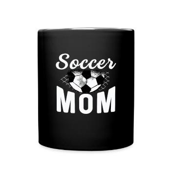 Fußball Tshirt Herren Damen Soccer Football - Tasse einfarbig - Schwarz - Vorne