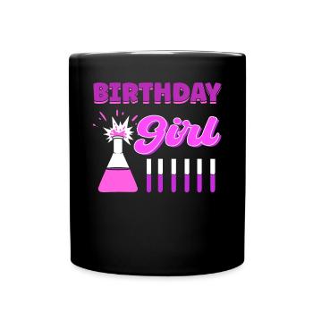 Fille d’anniversaire. Fête d’anniversaire Science - Mug uni - noir - Devant