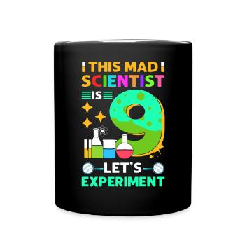 This mad scientist is 9 years old. - Full Colour Mug - black - Front