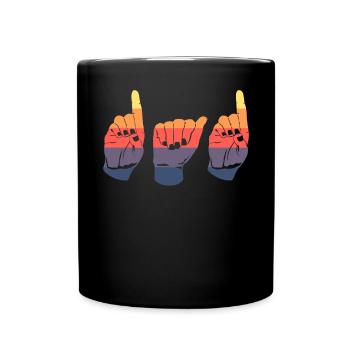 Papa. Asl conscience. Langage de signalisation manuelle. - Mug uni - noir - Devant