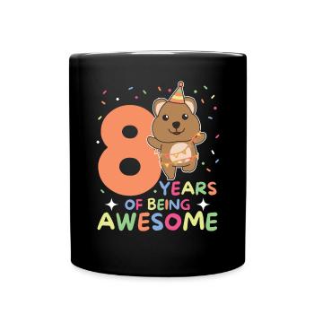 Quokka pour les enfants de 8 ans de huit ans - Mug uni - noir - Devant