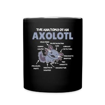 Axolotl Explanation Anatomy of an Axolotl - Full Colour Mug - black - Front