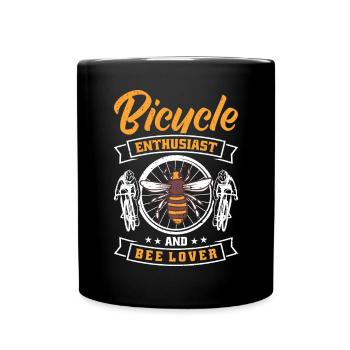 Bicycle enthusiast and bee lover - Full Colour Mug - black - Front