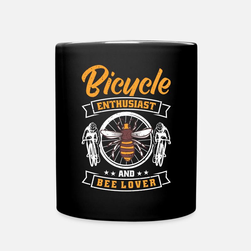 Passionné de vélo et amoureux des abeilles - Mug uni - noir