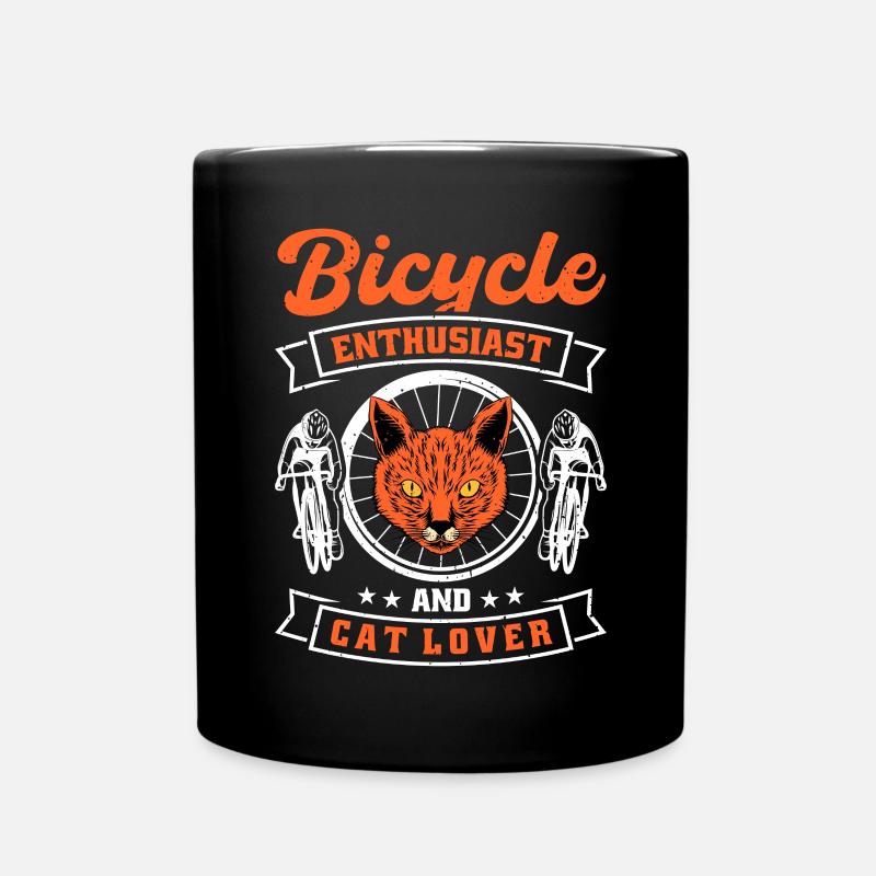 Passionné de vélo et amoureux des chats - Mug uni - noir