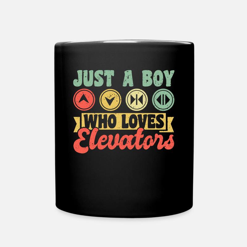 Just A Boy Who Loves Elevators Shirt Geschenk - Tasse einfarbig - Schwarz