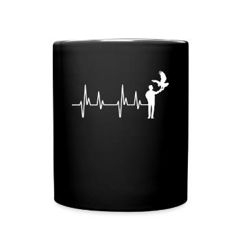 Heartbeat Heart Line Heart Rate Falconer - Full Colour Mug - black - Front