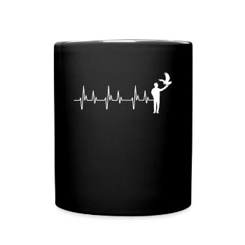 Heartbeat Heart Line Heart Rate Falconer - Full Colour Mug - black - Front