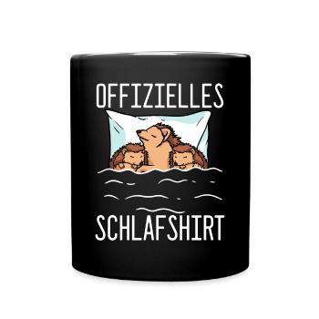 Offizielles Schlafshirt Igel Schlafanzug Igel - Tasse einfarbig - Schwarz - Vorne