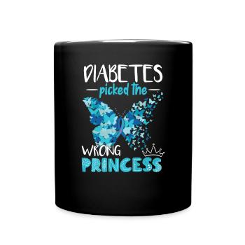 Diabetes Picked The Wrong Princess - Full Colour Mug - black - Front
