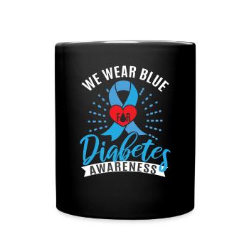 Diabetes Warrior unterstützt Diabetes Awareness - Tasse einfarbig - Schwarz - Vorne