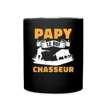 Papy Le Roi Chasseur - Mug uni - noir - Devant