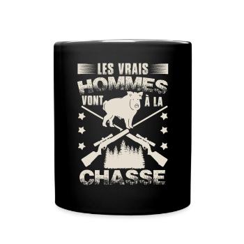 Chasse Homme Humour Chasseur Sanglier - Mug uni - noir - Devant