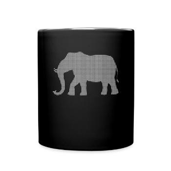 Elefant - Tasse einfarbig - Schwarz - Vorne