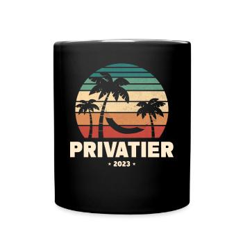 Privatier 2023 - Tasse einfarbig - Schwarz - Vorne