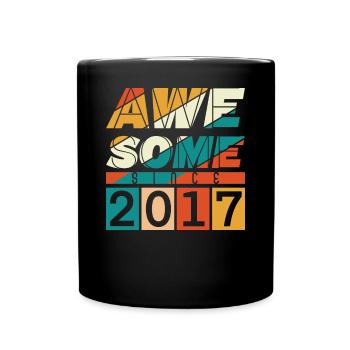 2017 Geboren Geburtstag Geburtsjahr Vintage - Tasse einfarbig - Schwarz - Vorne