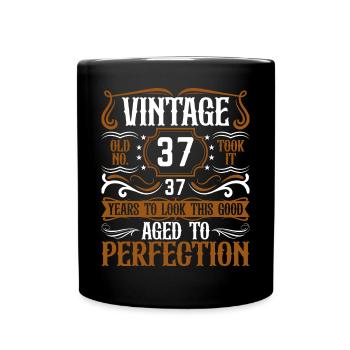 37e anniversaire Vintage Rétro - Mug uni - noir - Devant
