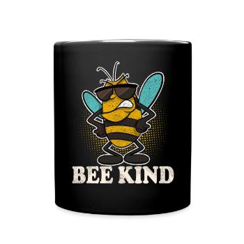 Bee Kind Imker Bienen - Tasse einfarbig - Schwarz - Vorne