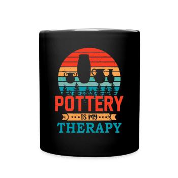 Retro Sunset Design Pottering Gift for Funny Potte - Full Colour Mug - black - Front